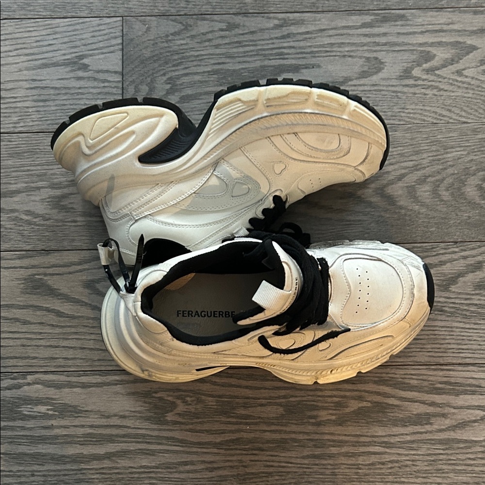 Kids Cream and Black Sneakers